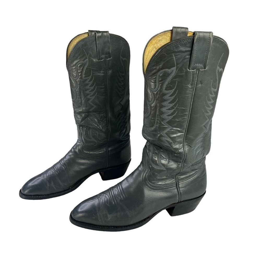 Nocona Boots‎ Mens Size 7 Gray Leather Western Cowboy - Picture 3 of 13